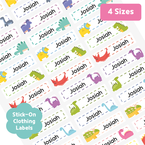 Custom Stick-On Clothing Name Label Stickers Personalized Fabric Textile Label Custom Personalized Stick-On No-Iron Laundry Machine Washer-safe Dryer-safe Name Label Sticker for Clothing Clothes Textile Fabric Care Label Tag for Kids Back to School Daycare Camp Sports Birthday Gift Present Friends Team Labelling