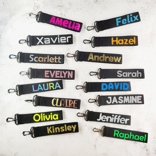 [Bag Tag] 30mm BLack Webbing Strap Bag Tag Custom Personalized Gift Present Goods Kids Party School Daycare Camp Sports Canada