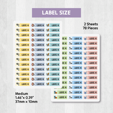 Load image into Gallery viewer, Custom Iron-On Clothing Name Label Stickers Personalized Fabric Textile Label Custom Personalized Iron-on Iron Laundry Washable Washer-safe Dryer-safe Name Label Sticker for Clothing Clothes Textile Fabric Care Label Tag for Kids Back to School Daycare Camp Sports Birthday Gift Present Friends Team Labelling US Canada
