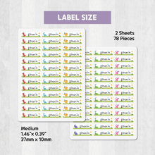 Load image into Gallery viewer, Custom Iron-On Clothing Name Label Stickers Personalized Fabric Textile Label Custom Personalized Iron-on Iron Laundry Washable Washer-safe Dryer-safe Name Label Sticker for Clothing Clothes Textile Fabric Care Label Tag for Kids Back to School Daycare Camp Sports Birthday Gift Present Friends Team Labelling US Canada
