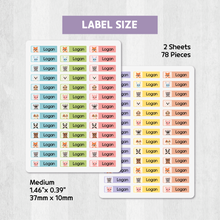 Load image into Gallery viewer, Custom Stick-On Clothing Name Label Stickers Personalized Fabric Textile Label Custom Personalized Stick-On No-Iron Laundry Machine Washer-safe Dryer-safe Name Label Sticker for Clothing Clothes Textile Fabric Care Label Tag for Kids Back to School Daycare Camp Sports Birthday Gift Present Friends Team Labelling
