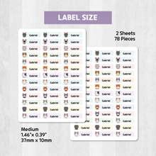 Load image into Gallery viewer, Custom Iron-On Clothing Name Label Stickers Personalized Fabric Textile Label Custom Personalized Iron-on Iron Laundry Washable Washer-safe Dryer-safe Name Label Sticker for Clothing Clothes Textile Fabric Care Label Tag for Kids Back to School Daycare Camp Sports Birthday Gift Present Friends Team Labelling US Canada
