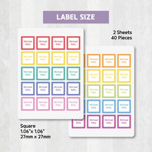 Load image into Gallery viewer, [Iron - On Clothing Label] Pastel Color Edge Label Custom Personalized Gift Present Goods Kids Party School Daycare Camp Sports Canada
