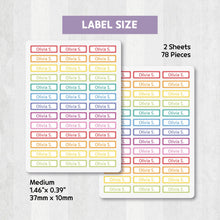 Load image into Gallery viewer, [Iron - On Clothing Label] Pastel Color Edge Label Custom Personalized Gift Present Goods Kids Party School Daycare Camp Sports Canada
