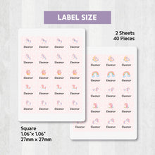 Load image into Gallery viewer, [Iron - On Clothing Label] Pink unicorn Label Custom Personalized Gift Present Goods Kids Party School Daycare Camp Sports Canada
