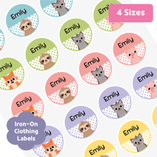 Load image into Gallery viewer, [Iron - On Clothing Label] Polka Dots Animal Label Custom Personalized Gift Present Goods Kids Party School Daycare Camp Sports Canada
