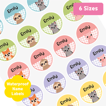 Load image into Gallery viewer, [Name Label] Polka Dots Animal Name Label Custom Personalized Gift Present Goods Kids Party School Daycare Camp Sports Canada
