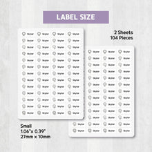 Load image into Gallery viewer, Custom Stick-On Clothing Name Label Stickers Personalized Fabric Textile Label Custom Personalized Stick-On No-Iron Laundry Machine Washer-safe Dryer-safe Name Label Sticker for Clothing  Clothes Textile Fabric Care Label Tag for Kids Back to School Daycare Camp Sports Birthday Gift Present Friends Team Labelling  
