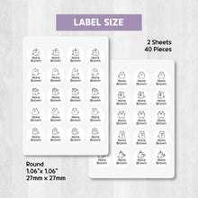 Load image into Gallery viewer, Custom Stick-On Clothing Name Label Stickers Personalized Fabric Textile Label Custom Personalized Stick-On No-Iron Laundry Machine Washer-safe Dryer-safe Name Label Sticker for Clothing  Clothes Textile Fabric Care Label Tag for Kids Back to School Daycare Camp Sports Birthday Gift Present Friends Team Labelling 
