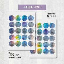 Load image into Gallery viewer, [Plain Label] Holographic Plain Label Custom Personalized Gift Present Goods Kids Party School Daycare Camp Sports Canada
