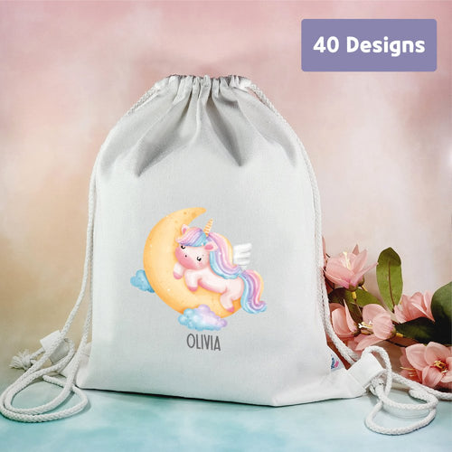 [Pouch Bag] Drawstring Backpack Bag Custom Personalized Gift Present Goods Kids Party School Daycare Camp Sports Canada