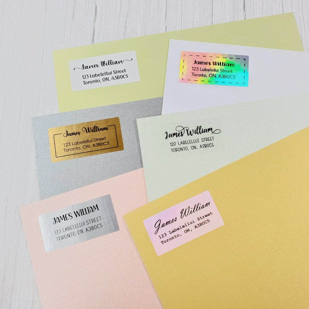 [Return Address Label] Gold, Silver, Holographic Label Sticker Custom Personalized Gift Present Goods Kids Party School Daycare Camp Sports Canada