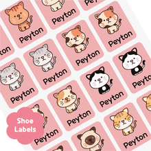 Load image into Gallery viewer, [Shoe Label] Cat Shoes Label Sticker Custom Personalized Gift Present Goods Kids Party School Daycare Camp Sports Canada
