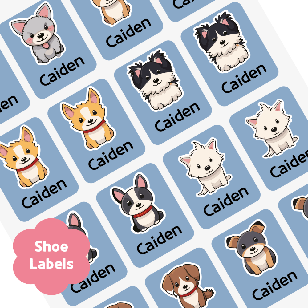 [Shoe Label] Dog Shoes Label Sticker Custom Personalized Gift Present Goods Kids Party School Daycare Camp Sports Canada