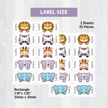 Load image into Gallery viewer, [Shoe Label] New Animal Shoe Label Custom Personalized Gift Present Goods Kids Party School Daycare Camp Sports Canada
