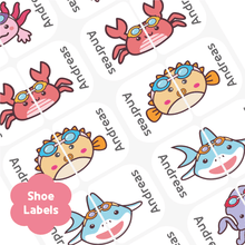 Load image into Gallery viewer, [Shoe Label] New Sea Animal Shoe Label Custom Personalized Gift Present Goods Kids Party School Daycare Camp Sports Canada
