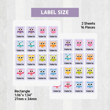 Load image into Gallery viewer, [Shoe Label] Owl Shoes Label Sticker Custom Personalized Gift Present Goods Kids Party School Daycare Camp Sports Canada
