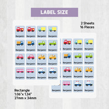 Load image into Gallery viewer, [Shoe Label] Vehicle Shoe Label Sticker Custom Personalized Gift Present Goods Kids Party School Daycare Camp Sports Canada
