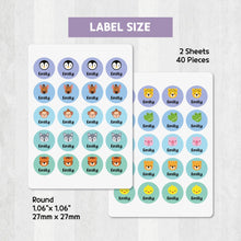 Load image into Gallery viewer, [Stick - On Clothing Label] Animal A Label Custom Personalized Gift Present Goods Kids Party School Daycare Camp Sports Canada
