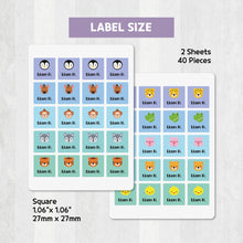 Load image into Gallery viewer, [Stick - On Clothing Label] Animal A Label Custom Personalized Gift Present Goods Kids Party School Daycare Camp Sports Canada
