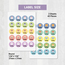 Load image into Gallery viewer, [Stick - On Clothing Label] Animal B Label Custom Personalized Gift Present Goods Kids Party School Daycare Camp Sports Canada
