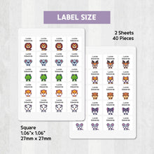 Load image into Gallery viewer, [Stick - On Clothing Label] Animal Banner A Label Custom Personalized Gift Present Goods Kids Party School Daycare Camp Sports Canada
