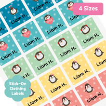 Load image into Gallery viewer, [Stick - On Clothing Label] Penguin Label Custom Personalized Gift Present Goods Kids Party School Daycare Camp Sports Canada
